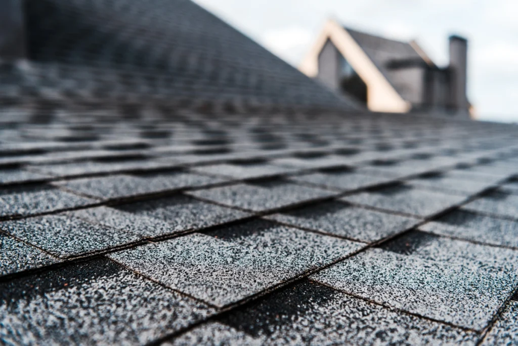 shingles on roof close up