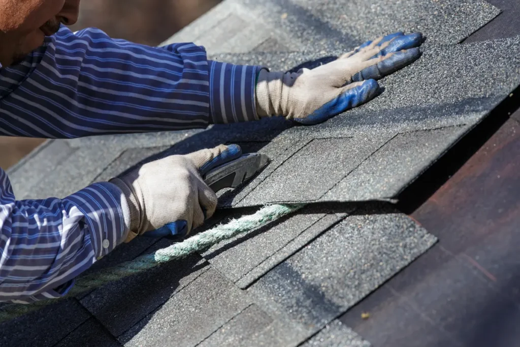cutting shingles