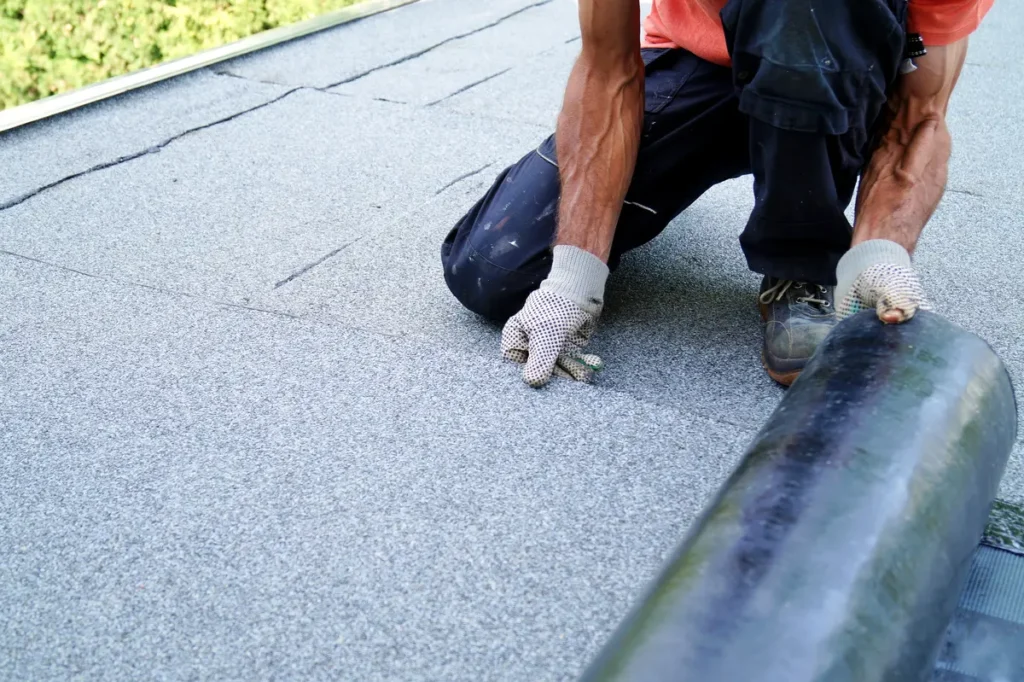 working on a flat roof