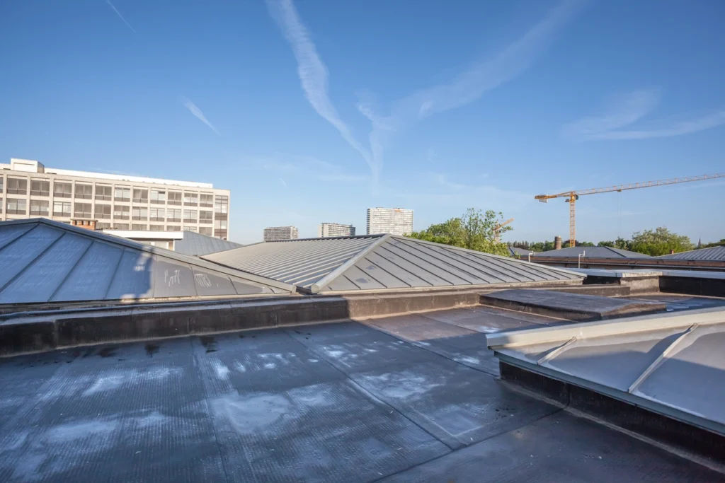 flat roof with windows