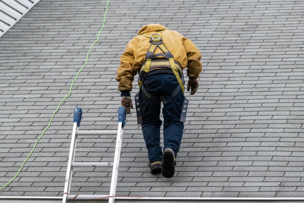inspecting roof roofer