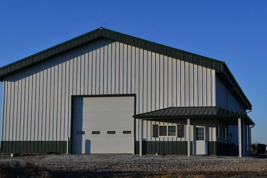 large commercial building with metal seam roof