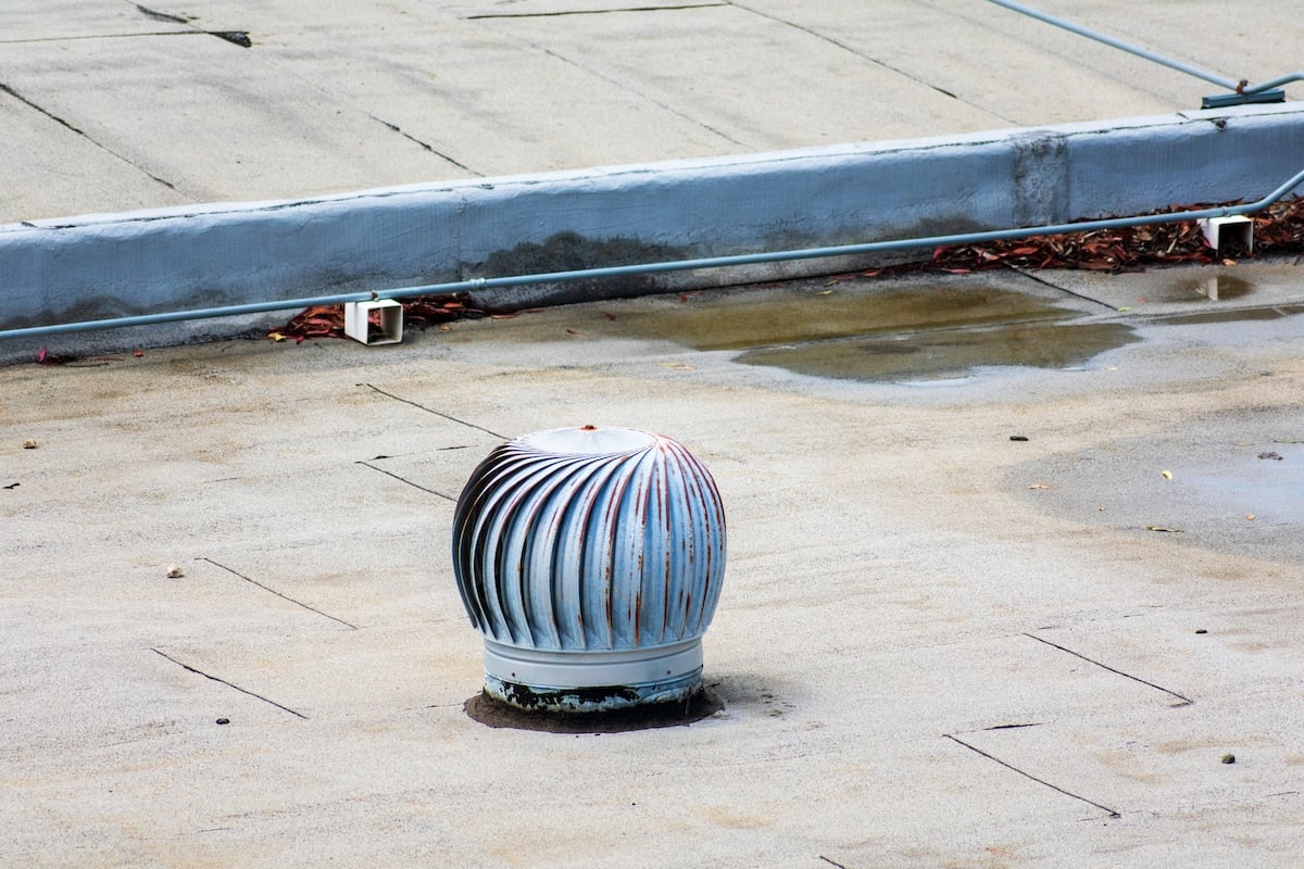 flat roof pooling water