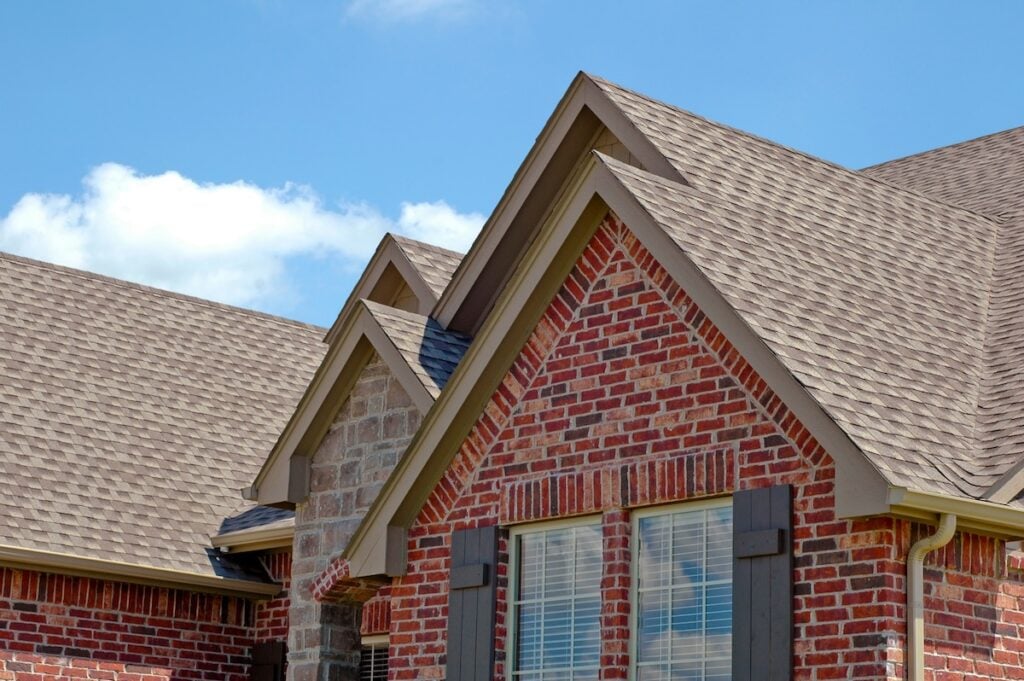 Roof line of a house with gabels