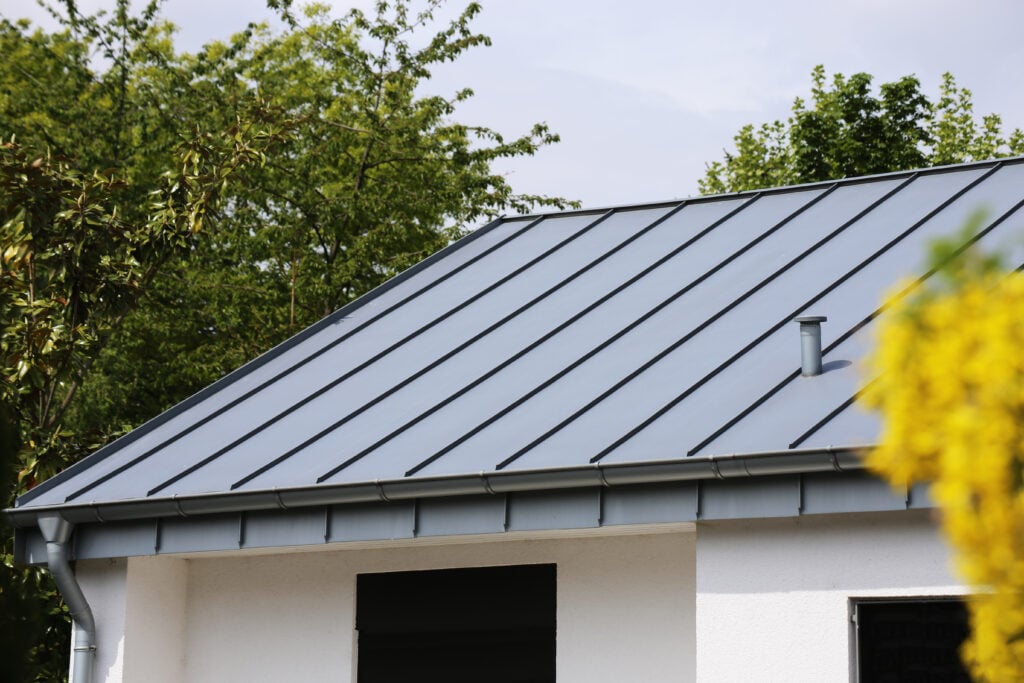 metal roof cost Metal standing seam roof on a residential home