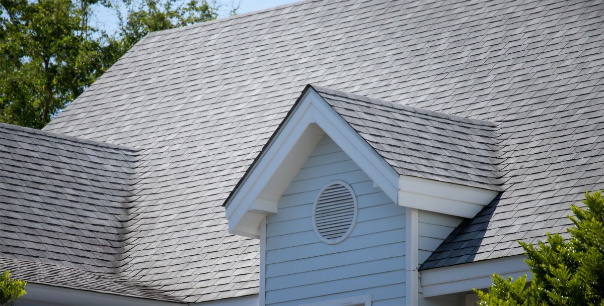 asphalt shingle roofing grey big white modern house