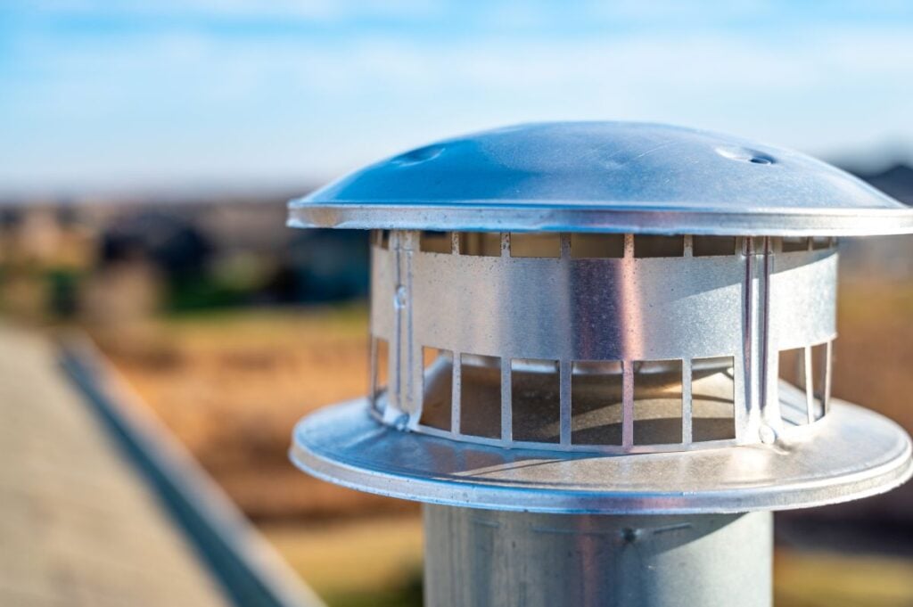 galvanized metal chimney cap rain protection