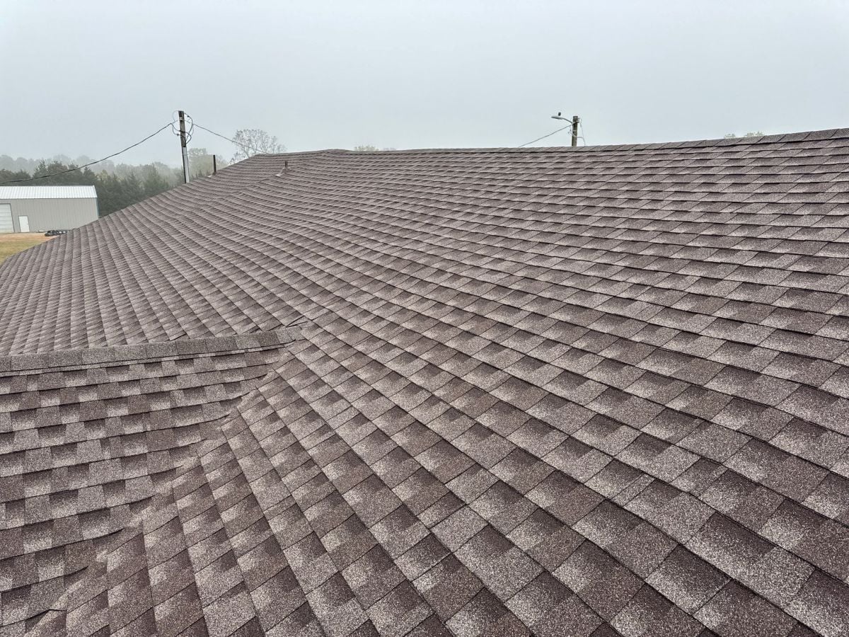 Close-up of shingles on a roof