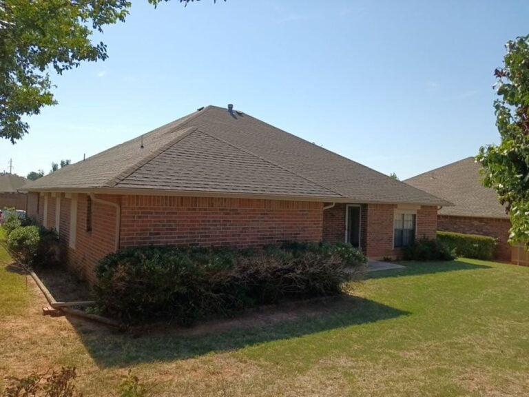 how long do asphalt shingle roofs last in oklahoma city ok Palladium Roofing project big house blue day