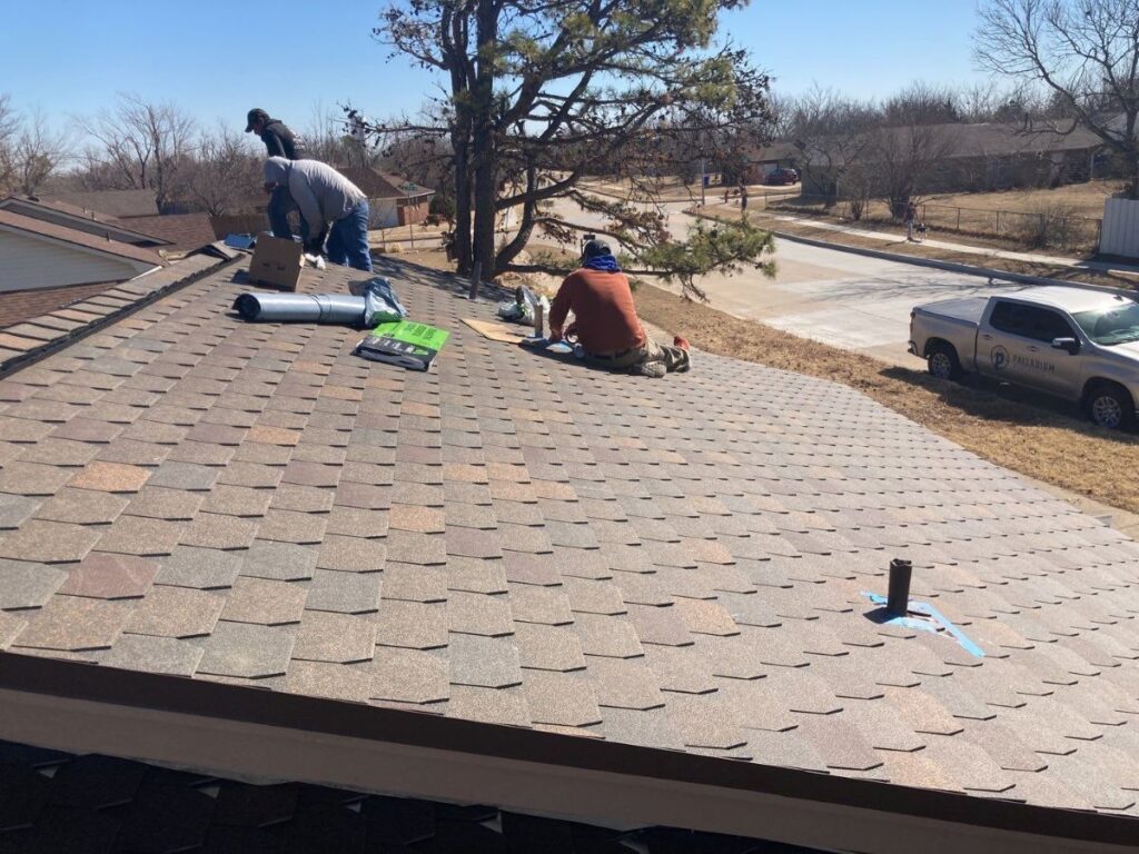 what roofing materials work best for homes in moore ok shingles roof Palladium Roofing workers