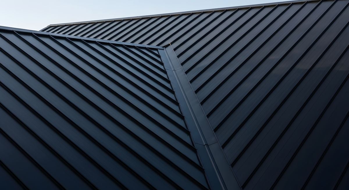 Black Metal Roof with Clean Lines and Modern Design